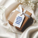 Groovy Blue Retro Typography Christmas Custom Gift Tags<br><div class="desc">Add a fun twist to your holiday gifts with these quirky aesthetic blue and white typography retro Christmas holiday gift tags! Featuring a playful mix of retro-inspired fonts and bold blue and white colours, these personalised tags bring a unique and stylish touch to your presents. Perfect for adding a bit...</div>