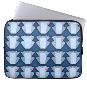 Groovy Blue Tux Pattern Laptop Sleeve
