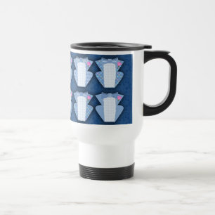 Groovy Blue Tux Pattern Travel Mug