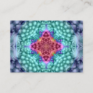 Groovy Blue   Vintage Fractal Kaleidoscope Business Card