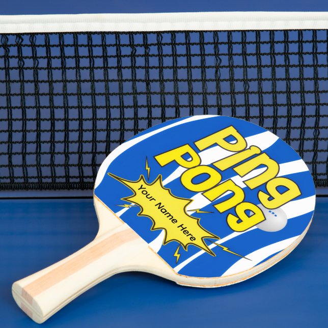 Groovy blue wave, personalized Ping Pong Paddle (Insitu)