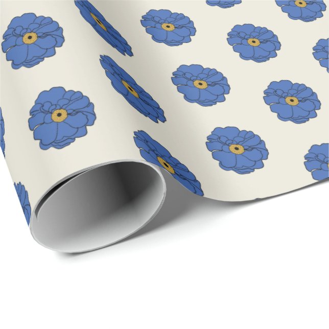 Groovy Blue Wrapping Paper (Roll Corner)