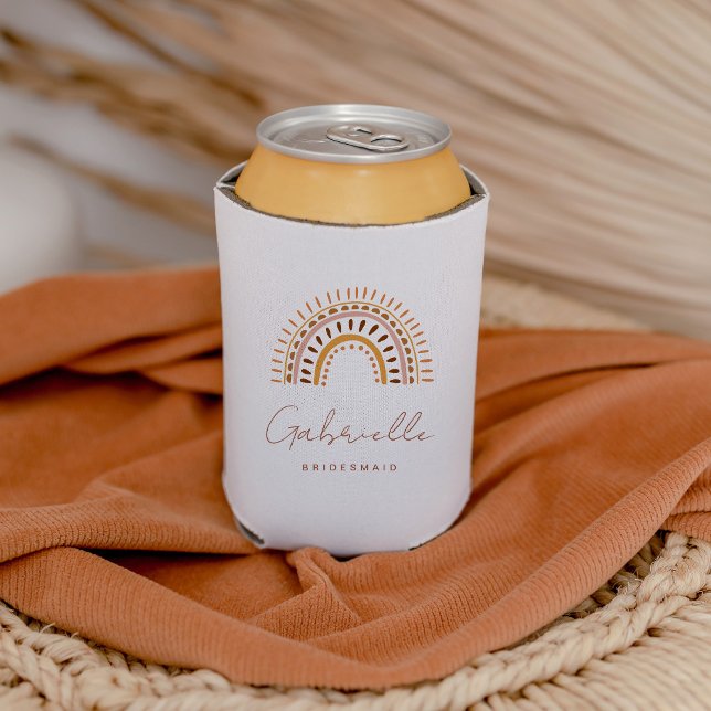 GROOVY Bohemian Rainbow Bridesmaid Can Cooler (Creator Uploaded)