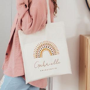 GROOVY Bohemian Rainbow Bridesmaid Tote Bag