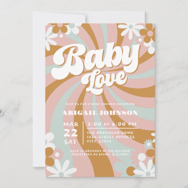 Groovy Boho Baby Shower Invitation (Front)