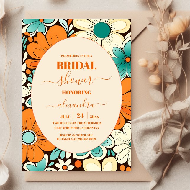 Groovy Boho Beachy Fun Vibes Bridal Invitation (Creator Uploaded)