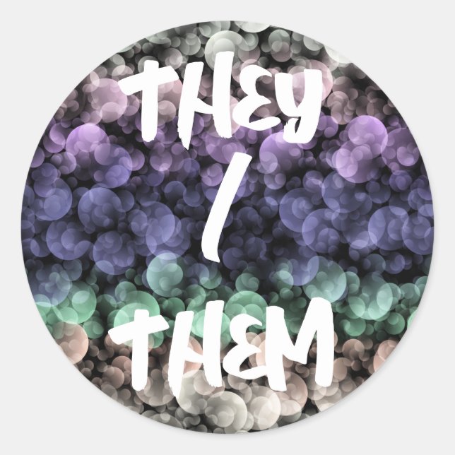 Groovy Boho Bubbles Eclectic Uingender Pride Flag Classic Round Sticker (Front)