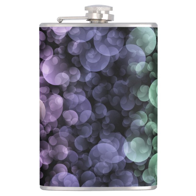 Groovy Boho Bubbles Eclectic Uingender Pride Flag Hip Flask (Front)