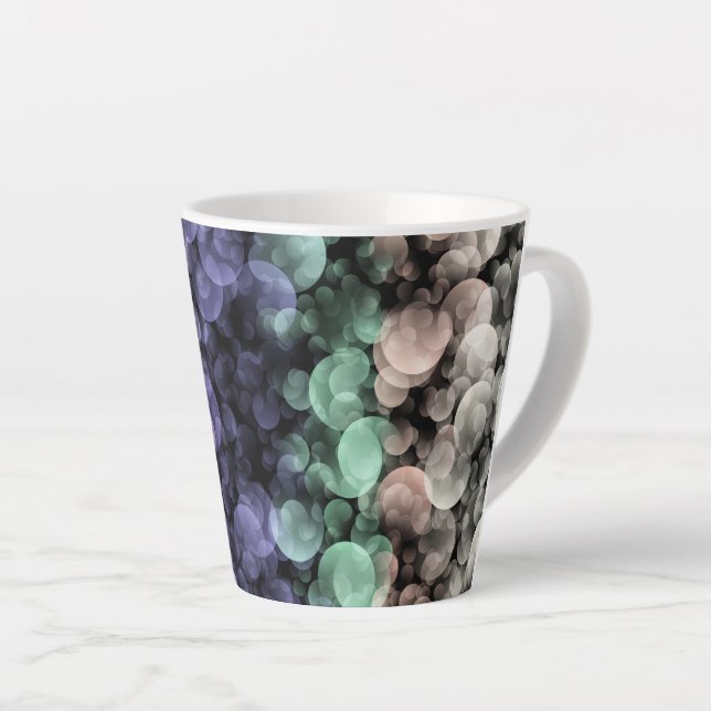 Groovy Boho Bubbles Eclectic Uingender Pride Flag Latte Mug (Right Angle)