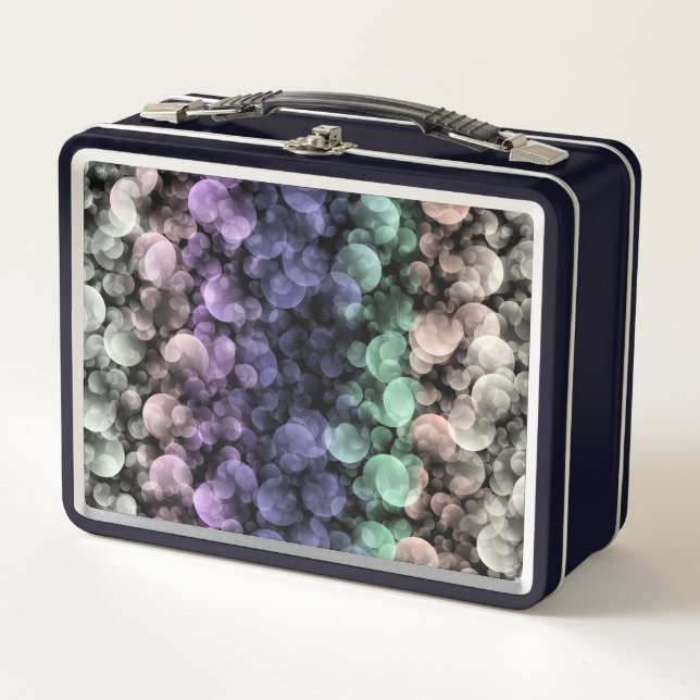 Groovy Boho Bubbles Eclectic Uingender Pride Flag Metal Lunch Box (Front)