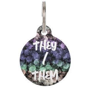Groovy Boho Bubbles Eclectic Uingender Pride Flag Pet Tag