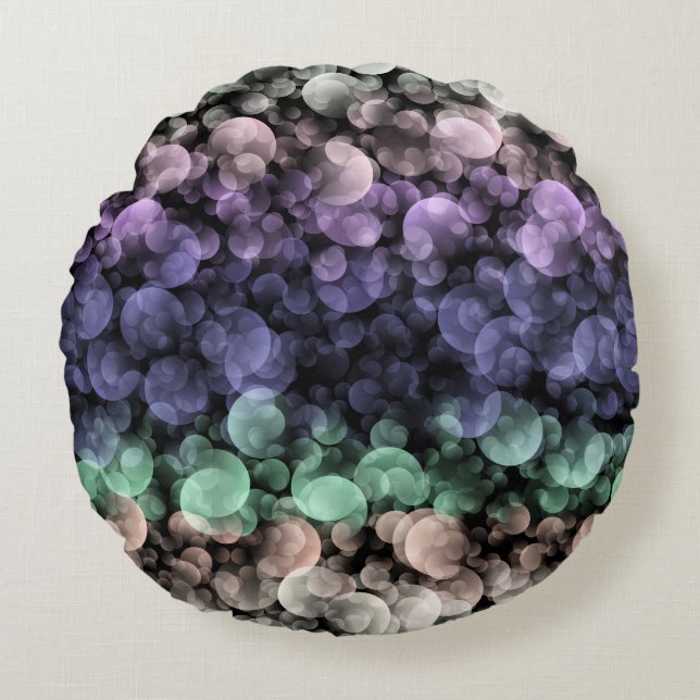 Groovy Boho Bubbles Eclectic Uingender Pride Flag Round Cushion (Front)
