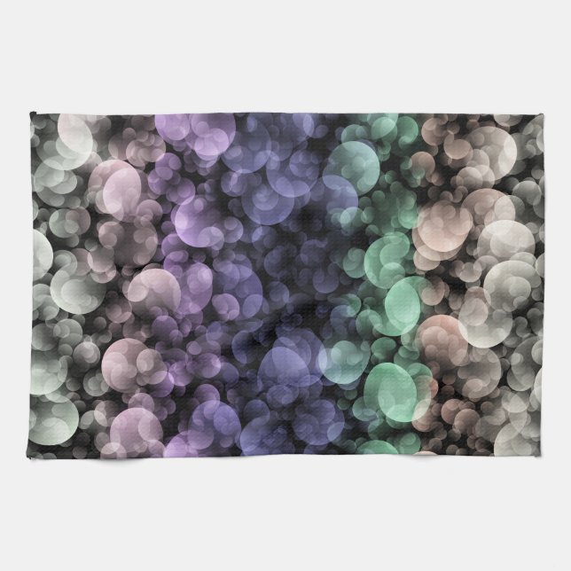Groovy Boho Bubbles Eclectic Uingender Pride Flag Tea Towel (Horizontal)