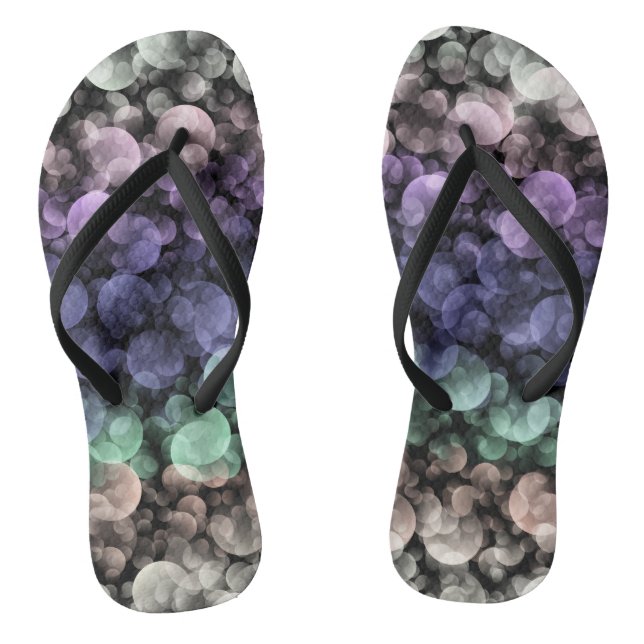 Groovy Boho Bubbles Eclectic Uingender Pride Flag Thongs (Footbed)