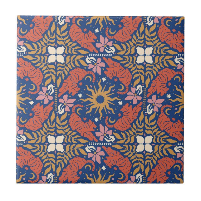Groovy Boho Ceramic Tile (Front)