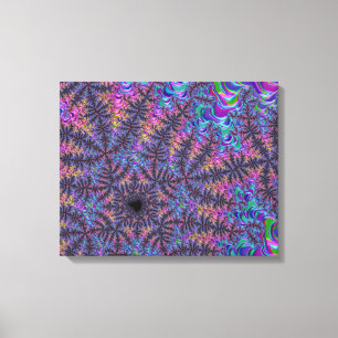 Groovy Boho Colourful Jewel Tone Fractal Art Canvas Print
