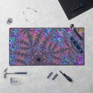 Groovy Boho Colourful Jewel Tone Fractal Art Desk Mat