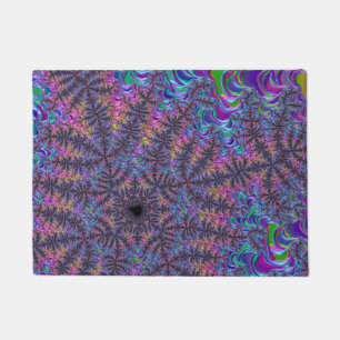 Groovy Boho Colourful Jewel Tone Fractal Art Doormat