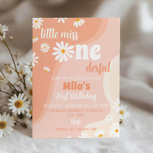 Groovy Boho Daisy 1st Birthday Invitation