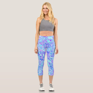 Groovy Boho Funky Quirky Abstract Blob Mosaic Capri Leggings