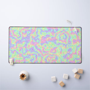 Groovy Boho Hippie Bright Pastel Rainbow Marble Desk Mat