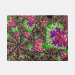 Groovy Boho Hippie Funky Spiral Fractal Art Doormat