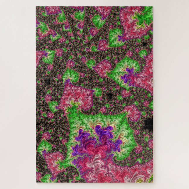 Groovy Boho Hippie Funky Spiral Fractal Art Jigsaw Puzzle (Vertical)