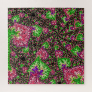 Groovy Boho Hippie Funky Spiral Fractal Art Jigsaw Puzzle