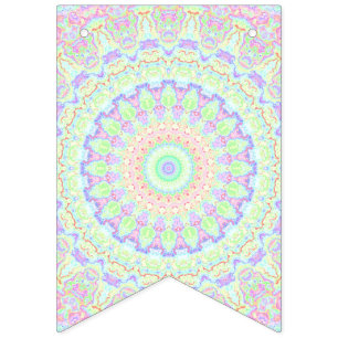 Groovy Boho Hippie Rainbow Mandala Bunting