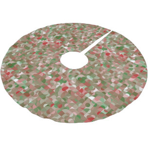 Groovy Boho Mod Retro Geometric Christmas Brushed Polyester Tree Skirt