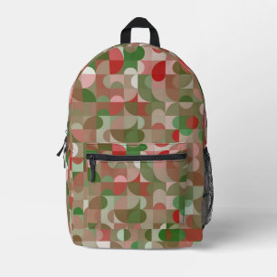 Groovy Boho Mod Retro Geometric Christmas Printed Backpack