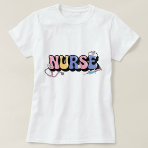 Groovy Boho Nurse Appreciation Gift Floral Women's T-Shirt