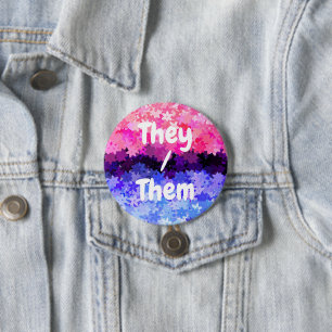Groovy Boho Quirky Retro Floral Omnisexual Pride 7.5 Cm Round Badge