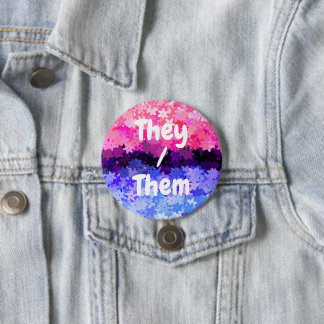 Groovy Boho Quirky Retro Floral Omnisexual Pride 7.5 Cm Round Badge