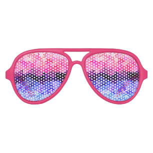 Groovy Boho Quirky Retro Floral Omnisexual Pride Aviator Sunglasses
