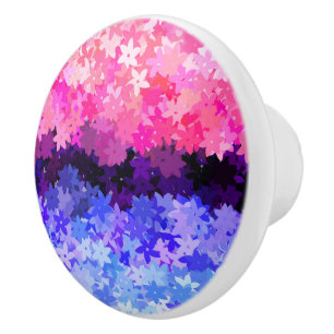 Groovy Boho Quirky Retro Floral Omnisexual Pride Ceramic Knob