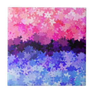 Groovy Boho Quirky Retro Floral Omnisexual Pride Ceramic Tile