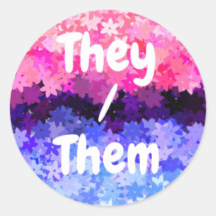 Groovy Boho Quirky Retro Floral Omnisexual Pride Classic Round Sticker