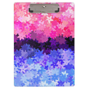 Groovy Boho Quirky Retro Floral Omnisexual Pride Clipboard
