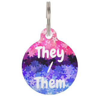 Groovy Boho Quirky Retro Floral Omnisexual Pride Pet Tag