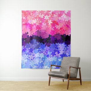 Groovy Boho Quirky Retro Floral Omnisexual Pride Tapestry