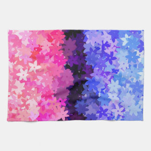 Groovy Boho Quirky Retro Floral Omnisexual Pride Tea Towel
