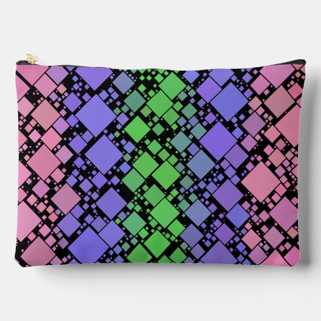Groovy Boho Retro Mod Geometric Trigender Pride Accessory Pouch (Front)