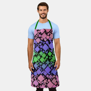 Groovy Boho Retro Mod Geometric Trigender Pride Apron