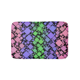 Groovy Boho Retro Mod Geometric Trigender Pride Bath Mat