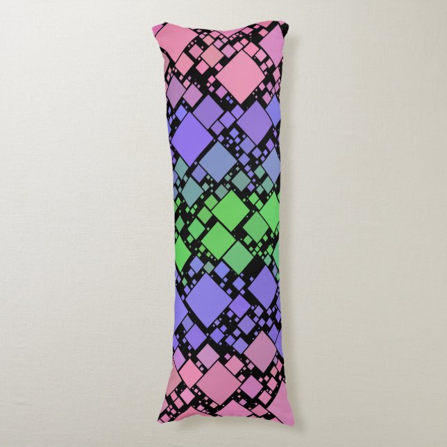 Groovy Boho Retro Mod Geometric Trigender Pride Body Cushion (Front Vertical)