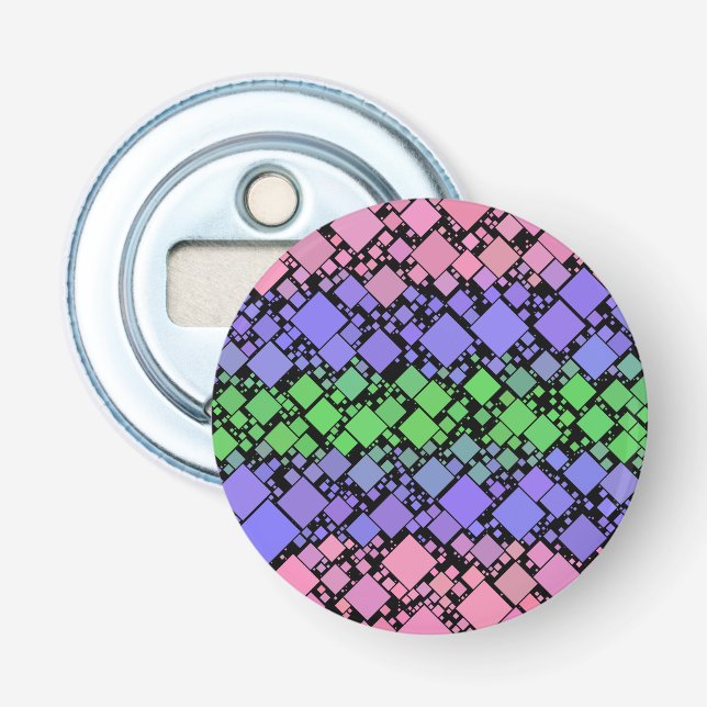 Groovy Boho Retro Mod Geometric Trigender Pride Bottle Opener (Front)