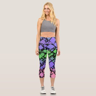 Groovy Boho Retro Mod Geometric Trigender Pride Capri Leggings