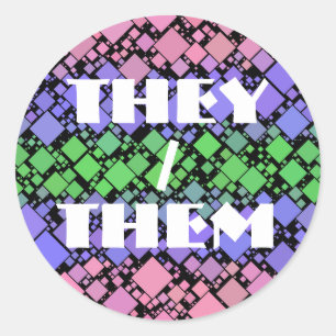 Groovy Boho Retro Mod Geometric Trigender Pride Classic Round Sticker