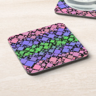 Groovy Boho Retro Mod Geometric Trigender Pride Coaster